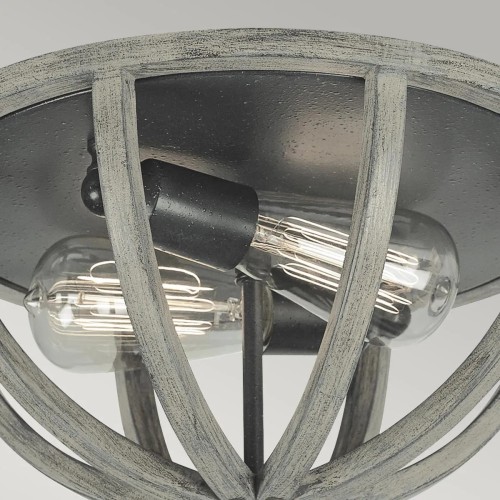 Plafon Allier - 2 źródła światła - Postarzane drewno, antyczne żelazo