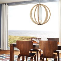 Duża lampa wisząca Allier - 1 źródło światła - Drewno