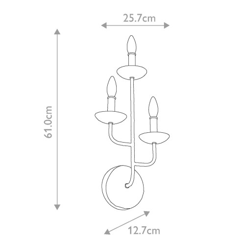 Kinkiet Annie - 3 źródła światła - Teksturowana biel
