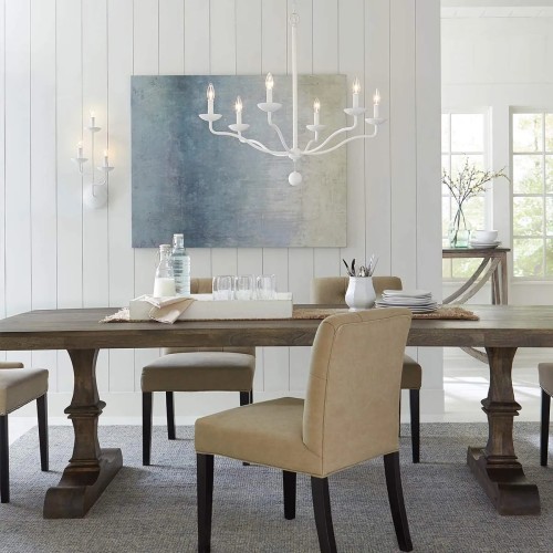 Żyrandol Annie - 6 źródeł światła - Teksturowana biel