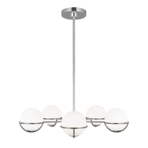 Żyrandol Apollo - 5 źródeł światła - Polerowany nikiel