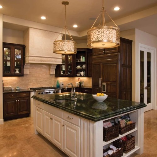 Lampa wisząca Arabesque - 4 źródła światła - Srebrna patyna