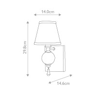 Kinkiet Argento - 1 źródło światła - Oksydowane srebro