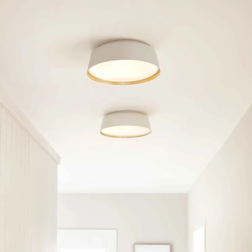 Plafon Asher - 3 źródła światła - Matowa biel, złoty