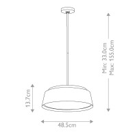 Lampa wisząca Asher - 5 źródeł światła - Czarny, złoty