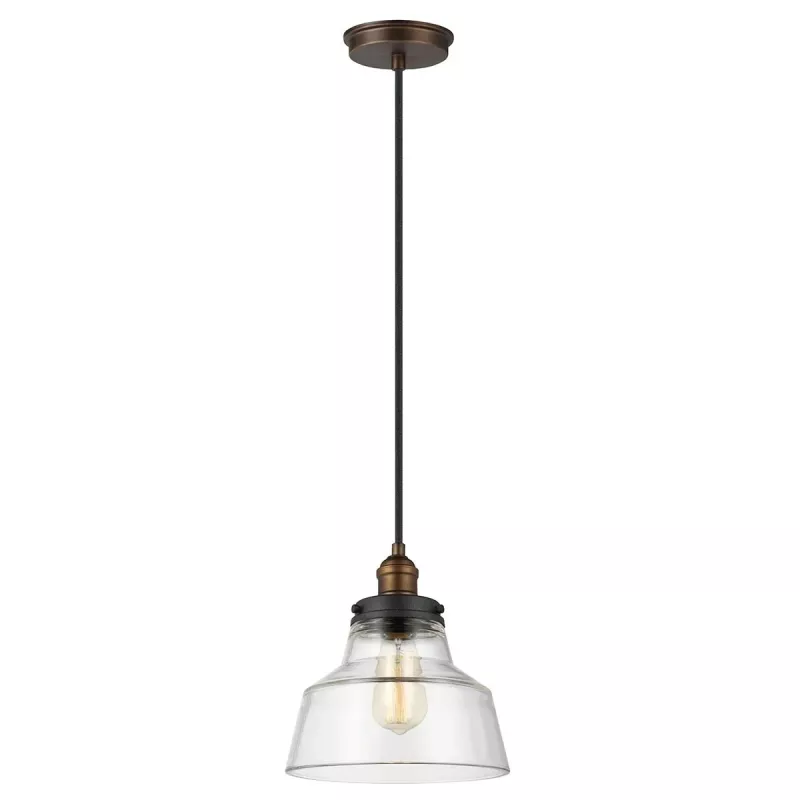 Lampa wisząca Baskin - 1 źródło światła - Postarzany mosiądz, ciemny postarzany cynk - Wersja A