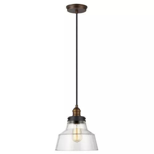Lampa wisząca Baskin - 1 źródło światła - Postarzany mosiądz, ciemny postarzany cynk - Wersja A