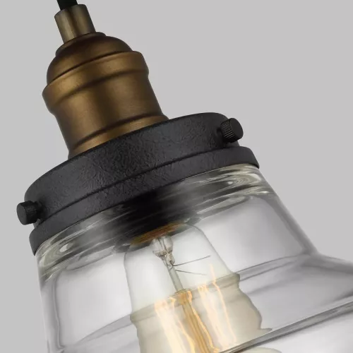 Lampa wisząca Baskin - 1 źródło światła - Postarzany mosiądz, ciemny postarzany cynk - Wersja A