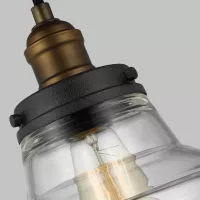 Lampa wisząca Baskin - 1 źródło światła - Postarzany mosiądz, ciemny postarzany cynk - Wersja A