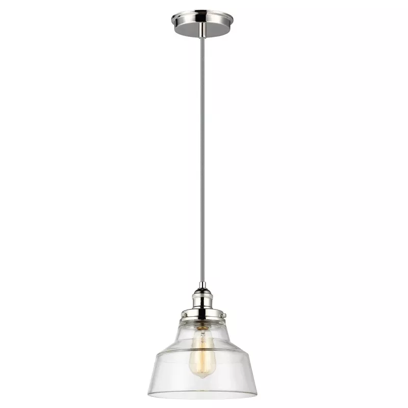 Lampa wisząca Baskin - 1 źródło światła - Polerowany nikiel - Wersja A