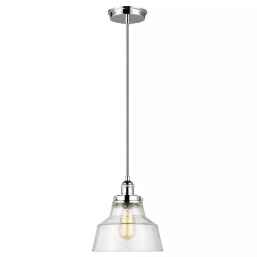Lampa wisząca Baskin - 1 źródło światła - Polerowany nikiel - Wersja A