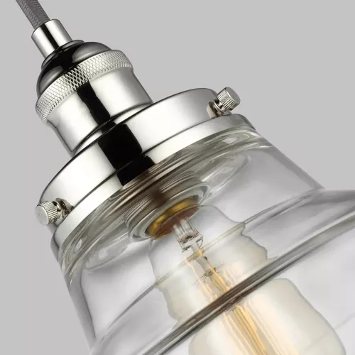 Lampa wisząca Baskin - 1 źródło światła - Polerowany nikiel - Wersja A