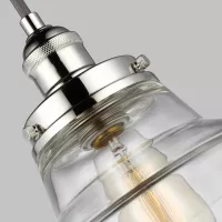 Lampa wisząca Baskin - 1 źródło światła - Polerowany nikiel - Wersja A