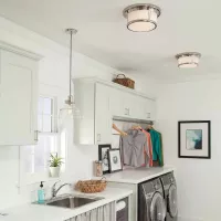 Lampa wisząca Baskin - 1 źródło światła - Polerowany nikiel - Wersja A