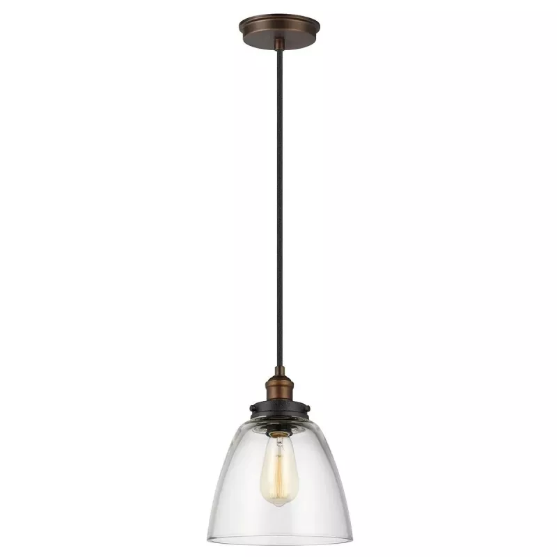 Lampa wisząca Baskin - 1 źródło światła - Postarzany mosiądz, ciemny postarzany cynk - Wersja B