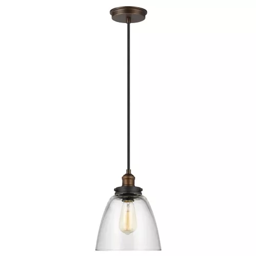 Lampa wisząca Baskin - 1 źródło światła - Postarzany mosiądz, ciemny postarzany cynk - Wersja B