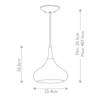 Średnia lampa wisząca Beso - 1 źródło światła - Ciemnobrązowy