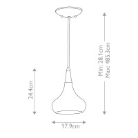 Mała lampa wisząca Beso - 1 źródło światła - Ciemnobrązowy