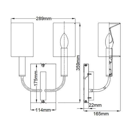 Kinkiet Brianna - 2 źródła światła - Oksydowany mosiądz