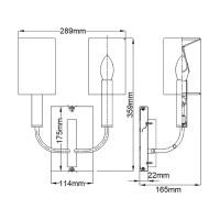 Kinkiet Brianna - 2 źródła światła - Oksydowany mosiądz