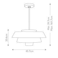 Lampa wisząca Brisbin - 1 źródło światła - Matowa biel