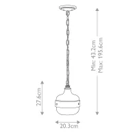 Mała lampa wisząca Cadence - 1 źródło światła - Ciemny antyczny mosiądz, matowa czerń