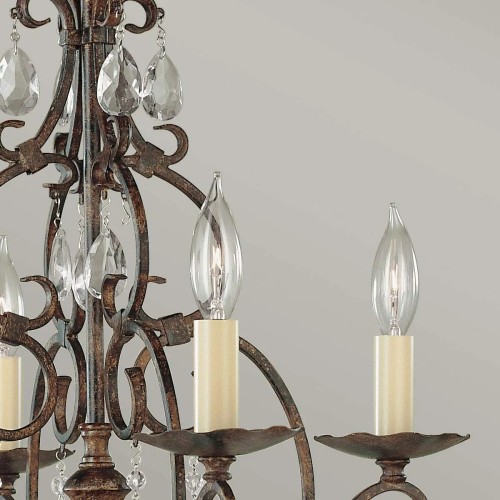 Żyrandol Chateau - 4 źródła światła - Brązowy