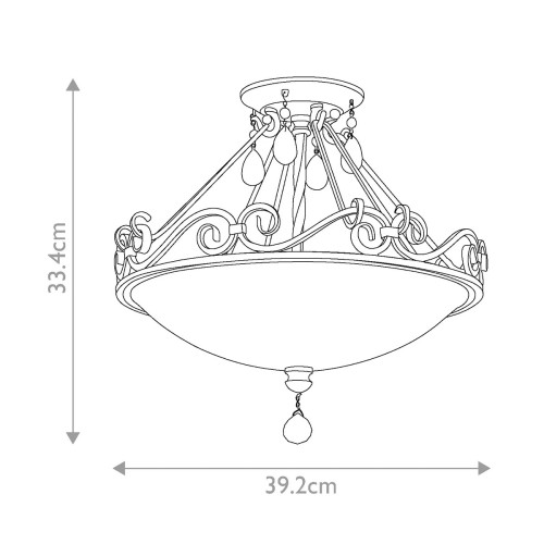 Półplafon Chateau - 2 źródła światła - Brązowy