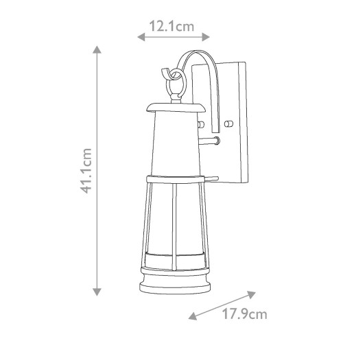 Latarnia naścienna Chelsea Harbor - 1 źródło światła - Szary