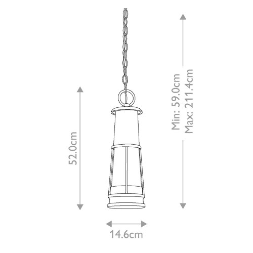 Latarnia wisząca Chelsea Harbor - 1 źródło światła - Szary