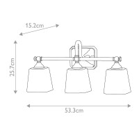 Kinkiet Concord - 3 źródła światła - Polerowany chrom