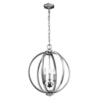 Średnia lampa wisząca Corinne - 3 źródła światła - Polerowany nikiel