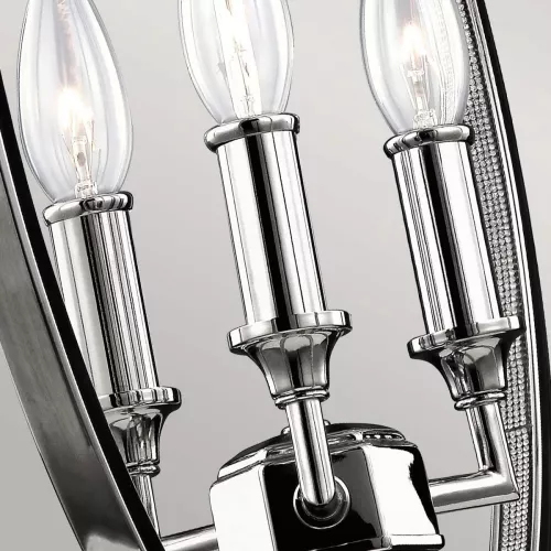 Średnia lampa wisząca Corinne - 3 źródła światła - Polerowany nikiel