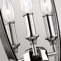 Średnia lampa wisząca Corinne - 3 źródła światła - Polerowany nikiel