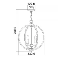 Średnia lampa wisząca Corinne - 3 źródła światła - Polerowany nikiel