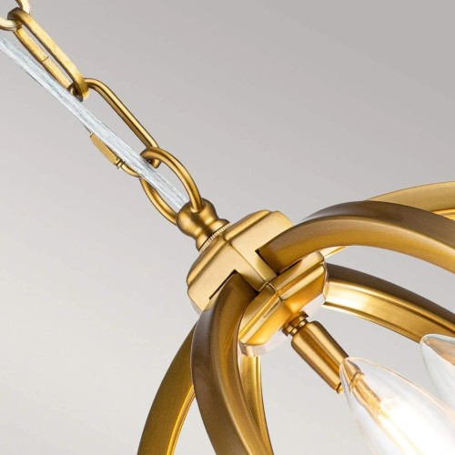 Mała lampa wisząca Corinne - 3 źródła światła - Oksydowany mosiądz