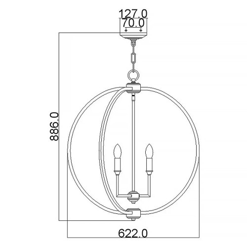 Lampa wisząca Corinne - 6 źródeł światła - Polerowany nikiel