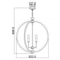 Duża lampa wisząca Corinne - 6 źródeł światła - Oksydowany mosiądz