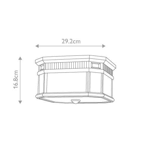 Plafon Cotswold Lane - 2 źródła światła - Czarny