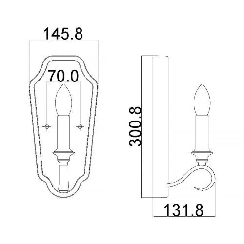 Kinkiet DeWitt - 1 źródło światła - Srebrny