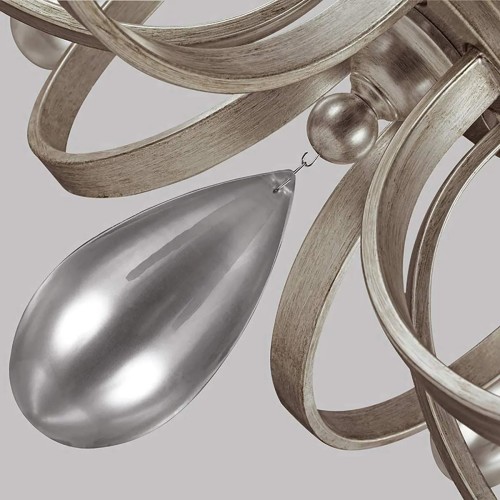 Żyrandol DeWitt - 9 źródeł światła - Srebrny