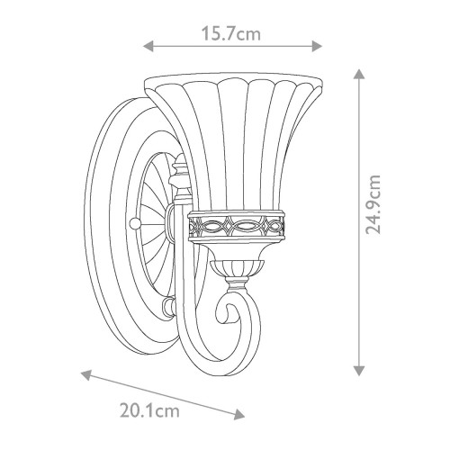 Kinkiet Drawing Room - 1 źródło światła - Orzech włoski