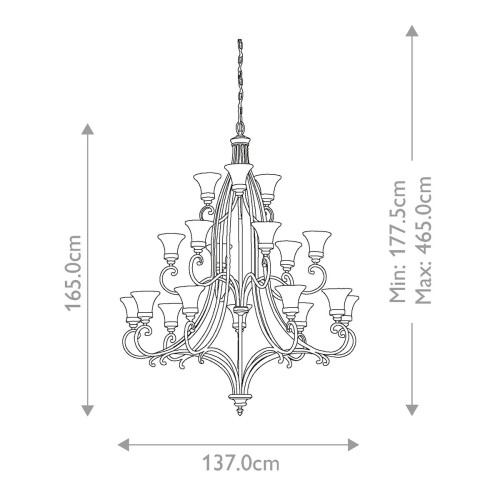 Żyrandol Drawing Room - 18 źródeł światła - Orzech włoski