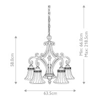 Żyrandol Drawing Room - 5 źródeł światła - Orzech włoski
