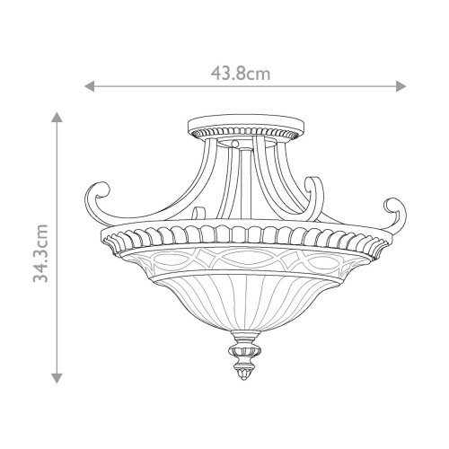 Półplafon Drawing Room - 2 źródła światła - Orzech włoski - Wersja A