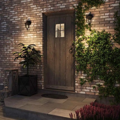 Mała latarnia naścienna English Bridle - 1 źródło światła - Czarny