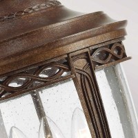 Duża latarnia wisząca English Bridle - 3 źródła światła - Brytyjski brąz