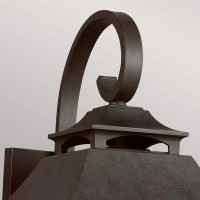 Duża latarnia naścienna Galena - 3 źródła światła - Ciemnobrązowy