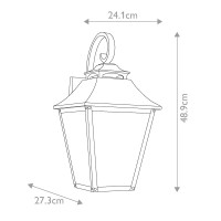 Duża latarnia naścienna Galena - 3 źródła światła - Ciemnobrązowy