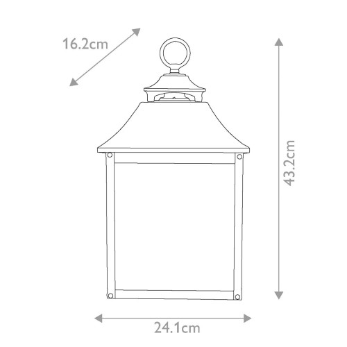 Latarnia naścienna Galena - 2 źródła światła - Ciemnobrązowy